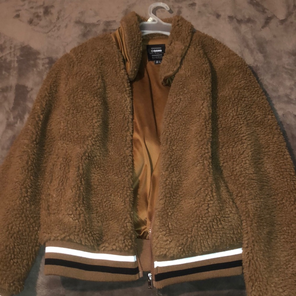 Brown fuzzy jacket